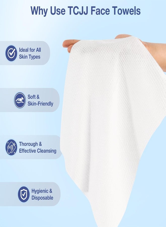 TCJJ Disposable Face Towels, Clean Face Towels, Ultra Soft Facial Tissues, Makeup Remover Dry Wipes for Baby and Women Sensitive Skin Cleansing, 10"×12" Extra Large Faces Cloths, 50 Ct /1 Pack - Image 2